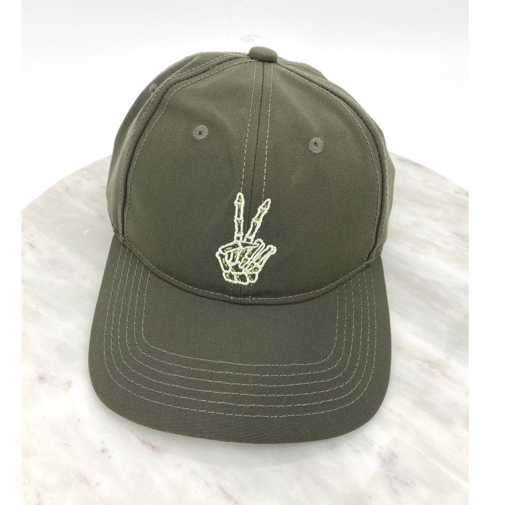 CRONY Olive‎ Green Peace in Death Recycled Dad Hat Baseball Cap
